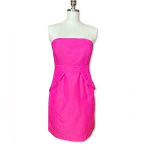 J. Crew Strapless Dress - Hot Pink